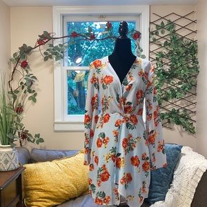 Summery floral long sleeve dress